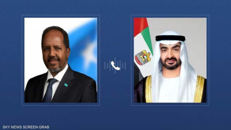 اتصال هاتفي من رئيس الإمارات للاطمئنان على الرئيس الصومالي بعد محاولة اغتياله اتصال هاتفي من رئيس الإمارات للاطمئنان على الرئيس الصومالي بعد محاولة اغتياله