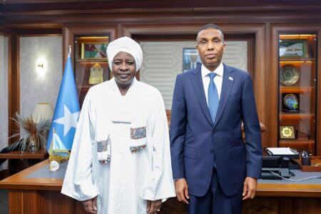 رئيس الوزراء الصومالي يبحث سبل تعزيز التعاون المشترك مع السفير السوداني رئيس الوزراء الصومالي يبحث سبل تعزيز التعاون المشترك مع السفير السوداني